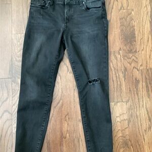 Women's Black Distressed Jeans